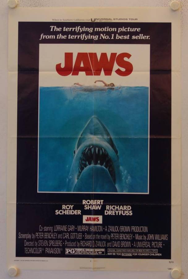 Jaws original release US Onesheet movie poster
